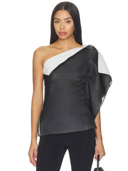 Rohe - Sculptural Women's One Shoulder Double Layered Top Black