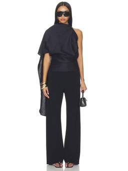 Rohe - Draped Women's One Shoulder Open Back Top Navy Blue