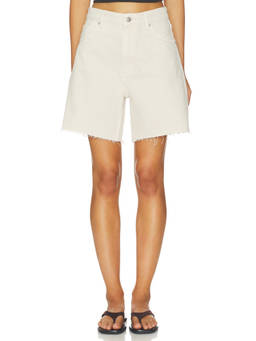 ROLLA'S - 90's Women's Relaxed Frayed Hem Denim Shorts Beige
