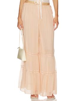 Ronny Kobo - Emira Women's Tie-Up Wide-Leg Palazzo Pants Beige
