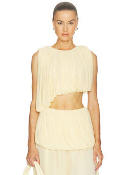 Ronny Kobo - x REVOLVE Women's Asymmetric Hem Crop Top Yellow