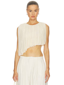 Ronny Kobo - x REVOLVE Women's Sleeveless Asymmetric Hem Crop Top Ivory