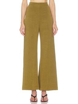 Ripley Rader - Vintage Knit Women's Elastic Waist Wide-Leg Palazzo Pants Green