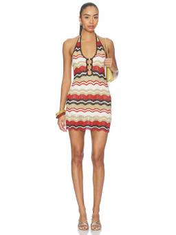 Runaway The Label - Vernanza Women's Halter Cut-Out Knit Mini Dress Multi-Color