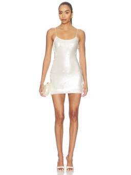 Runaway The Label - Sindy Sequin Women's Sleeveless Bodycon Mini Dress Pearl