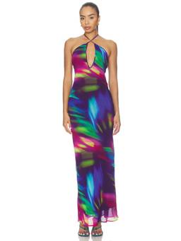 Runaway The Label - Mirae Cross Front Women's Halter Neck Maxi Dress Purple