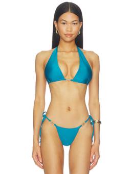 Runaway The Label - Cuba Women's Halter Tie-Up Bikini Top Ocean