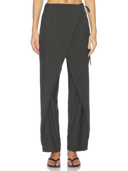 St. Agni - Wrap Rouleau Women's Wrap Straight-Leg Trousers Brown