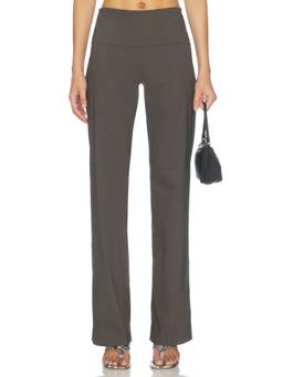 St. Agni - Studio Women's Foldover Waist Straight Trousers Brown