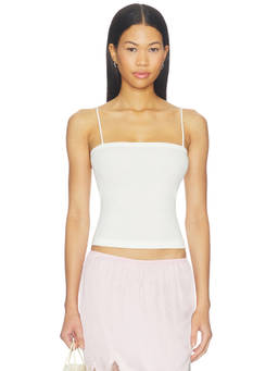 St. Agni - Organic Cotton Women's Square Neck Cami Top White