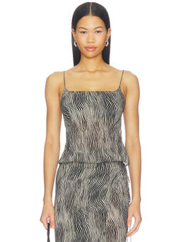 St. Agni - Savannah Women's Silk Sleeveless Cami Top Beige