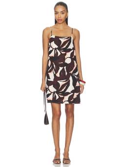 Sanctuary - Hideaway Linen Women's Tie-Strap Sleeveless Mini Dress Beige