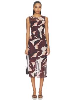 Sanctuary - Desire More Women's Mesh Cinch Midi Dress Brown