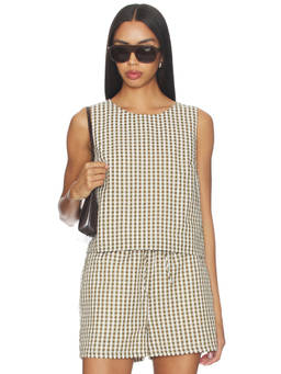 Sanctuary - Better Days Women's Sleeveless Gingham Shell Top Brown