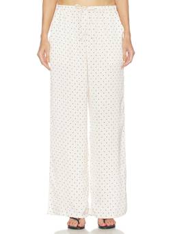 SOLAQUA - Giula Women's Drawstring Wide-Leg Palazzo Pants Ivory