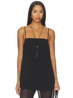 SOLAQUA - Women's Sleeveless Square Neck Ponte Top Black