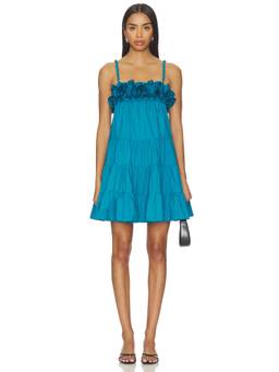 SAYLOR - Carie Women's 3D Floral Shoulder-Strap Mini Dress Blue
