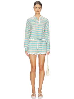 SAYLOR - Nadine Women's Striped Terry Co-ord Set Multi-Color