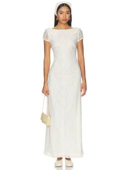 Stone Cold Fox - REVOLVE Mae Women's Lace Open-Back Maxi Dress Ivory