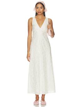 Stone Cold Fox - x REVOLVE Women's Eyelet V-Neck Voile Maxi Dress Off White