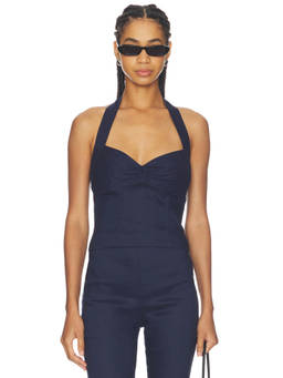 Stone Cold Fox - x REVOLVE Women's Halter Neck Sleeveless Top Navy Blue