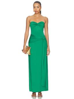 SEVEN WONDERS - Toulouse Women's Strapless Twist Detail Maxi Dress Green