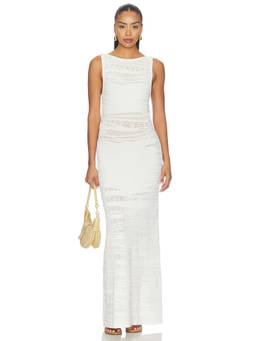 SEVEN WONDERS - Wrenley Women's Open Back Knit Maxi Dress Off White