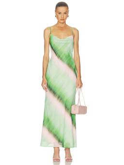 SEVEN WONDERS - Biancha Women's Cowl Cross Back Maxi Dress Green