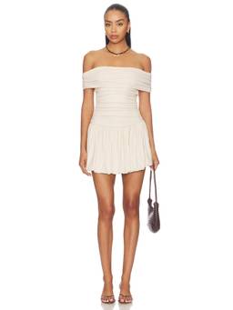 SEVEN WONDERS - Irene Women's Off Shoulder Ruched Mini Dress Cream