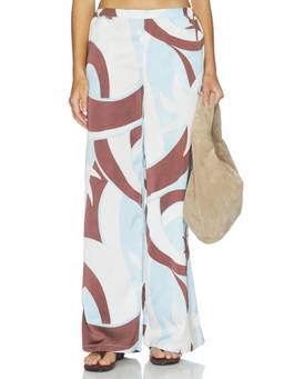 SEVEN WONDERS - Kaeli Women's Elastic Waist Wide-Leg Palazzo Pants Rina Blue