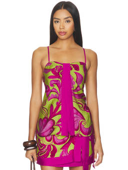 SEVEN WONDERS - Catriona Women's Split Front Cinched Bust Top Pink