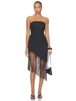 SNDYS - Caspian Women's Strapless Tassel Trim Mini Dress Black
