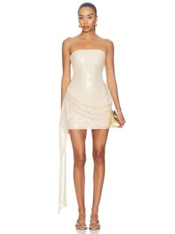 SNDYS - Zephyra Women's Strapless Sequin Mini Bodycon Dress Champagne