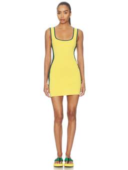 SNDYS - Anika Knit Women's Sleeveless Contrast Panel Bodycon Mini Dress Yellow
