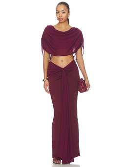 SNDYS - Marnie Women's Reversible Cowl Neck Maxi Dress Wine
