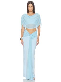 SNDYS - Marnie Women's Reversible Waist Cut-Out Maxi Dress Blue