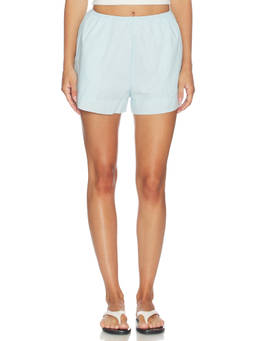 SNDYS - Yola Women's Elastic Waist Poplin Shorts Blue