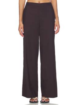 SNDYS - Mimi Women's Elastic Waist Wide-Leg Palazzo Pants Chocolate