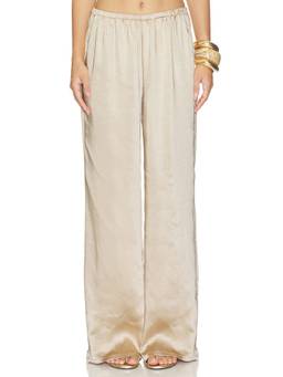 SNDYS - Molly Women's Elastic Waist Wide-Leg Palazzo Pants Bronze