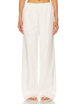 SNDYS - Ismene Women's Elastic Waist Wide-Leg Palazzo Pants White