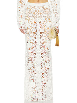 SNDYS - Tala Crochet Women's Pull-On Maxi Skirt White