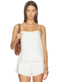 SNDYS - Attina Women's Sleeveless Shoulder Straps Top White