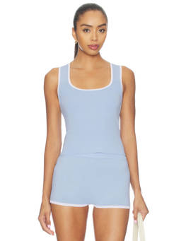 SNDYS - Anika Women's Stretch Knit Sleeveless Scoop Neck Top Blue