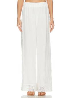 SEA - Gardener Women's Elastic Waist Wide-Leg Palazzo Pants Cream