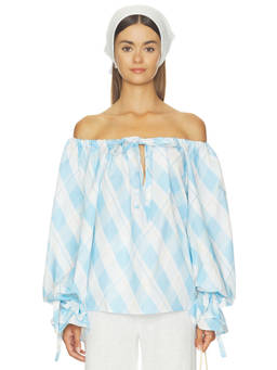 Sleeper - Cha-cha Women's Off Shoulder Tie-Up Blouse White