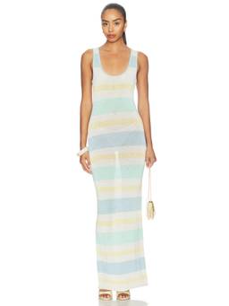 SER.O.YA - Jasmine Women's Sleeveless Knit Maxi Dress Pastel Stripe
