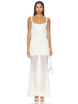 SER.O.YA - Inga Knit Women's Scoop Neck Sleeveless Maxi Dress Off White