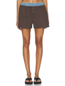 SER.O.YA - Tama Women's Pull-On Poplin Shorts Brown