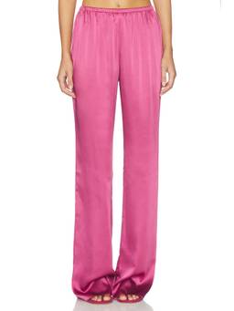 SER.O.YA - Lillian Satin Women's Elastic Waist Wide-Leg Palazzo Pants Magenta