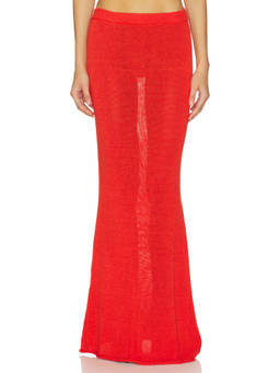 SER.O.YA - Kora Knit Women's Pull-On Maxi Skirt Scarlet Flame